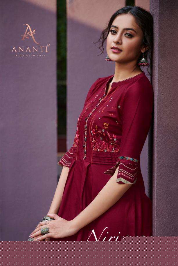 NIRJARA BY ANANTI 1001 TO 1006 SERIES INDIAN TRADITIONAL WEAR COLLECTION BEAUTIFUL STYLISH FANCY COLORFUL PARTY WEAR & OCCASIONAL WEAR COTTON SATIN PRINTED KURTIS WITH BOTTOM AT WHOLESALE PRICE